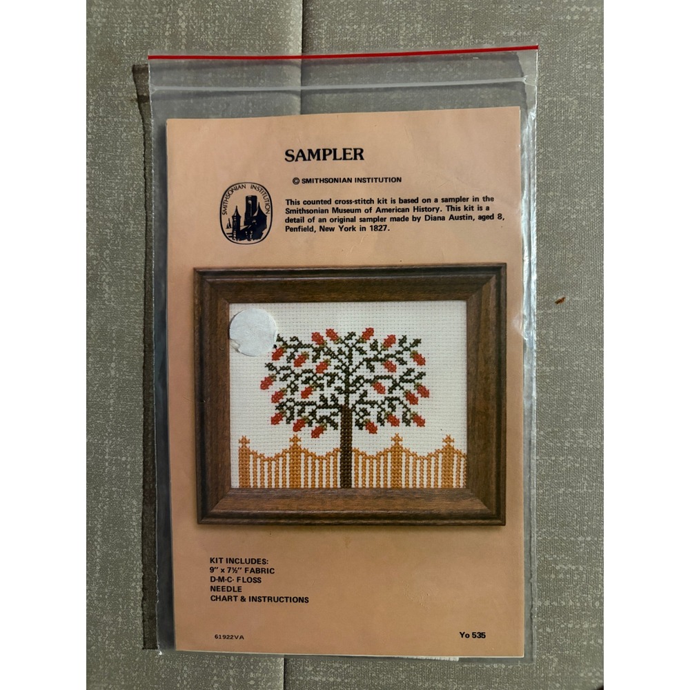 Smithsonian Institution Counted Cross Stitch Kit Sampler Tree Fence Yo 535 534